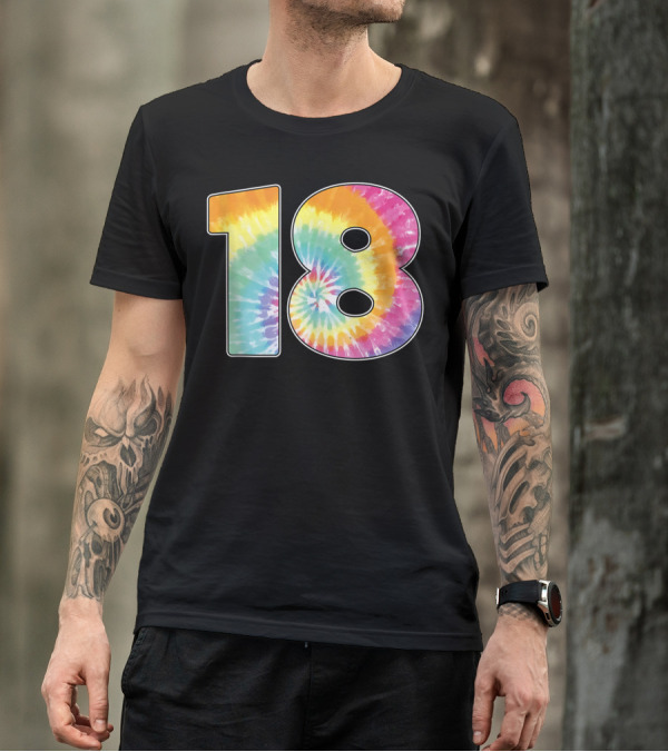 18 Tie Dye Birthday Or Team Number T-Shirt