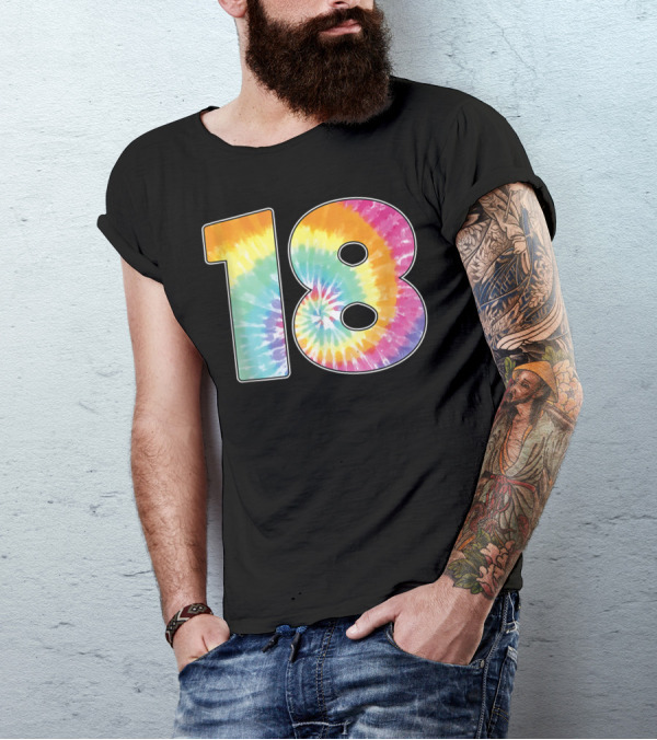 18 Tie Dye Birthday Or Team Number T-Shirt