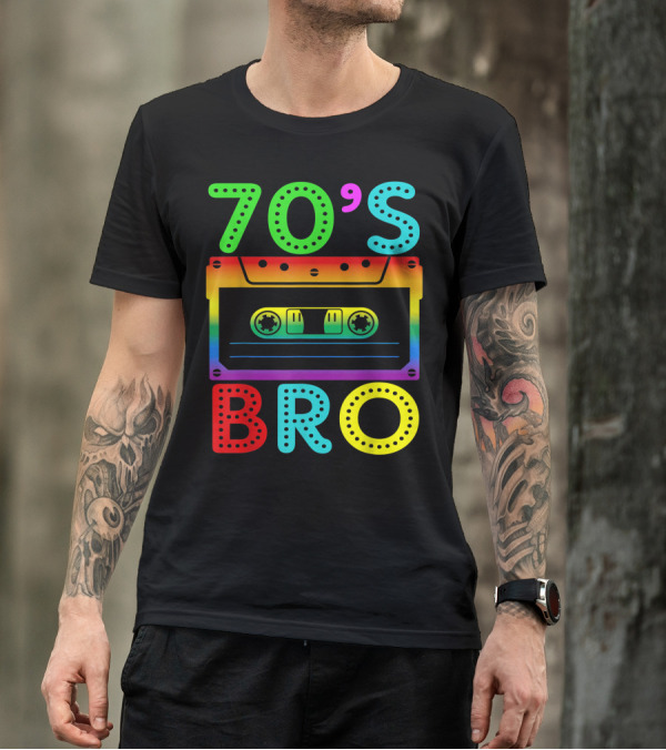 70s Bro Cassette Rainbow Halloween Family Matching Costume B0 T-Shirt