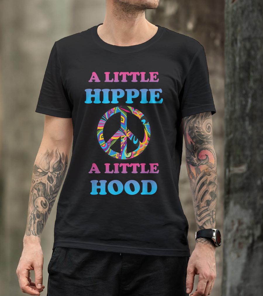 A Little Hippie A Little Hood Vintage Style Colorful Peace T-Shirt