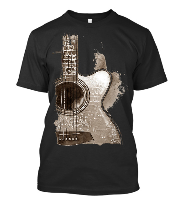 Acoustic Guitar Musician Player Lx Watercolor T-Shirt