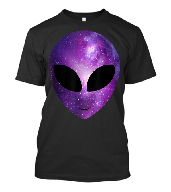 Alien Galaxy Cosmic Purple Nebula Head T-Shirt