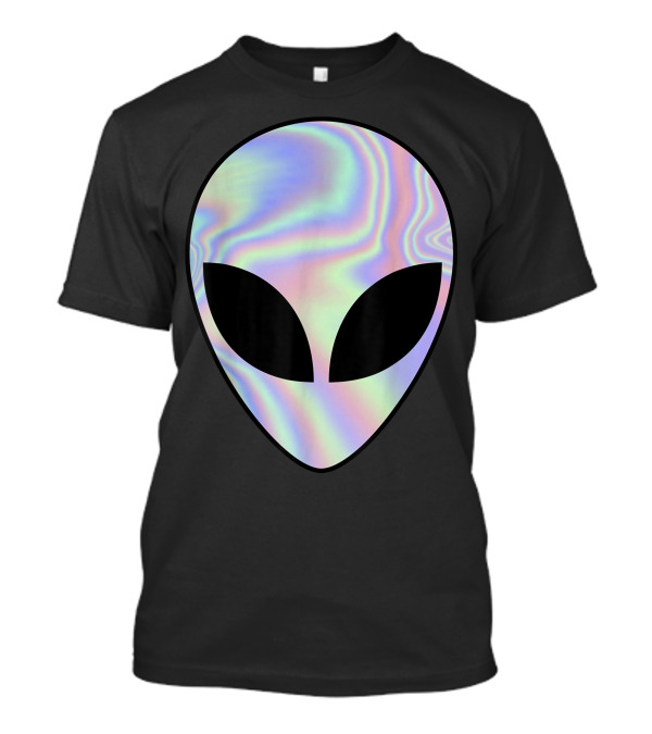 Colorful Alien Head Rave Believe UFO T-Shirt