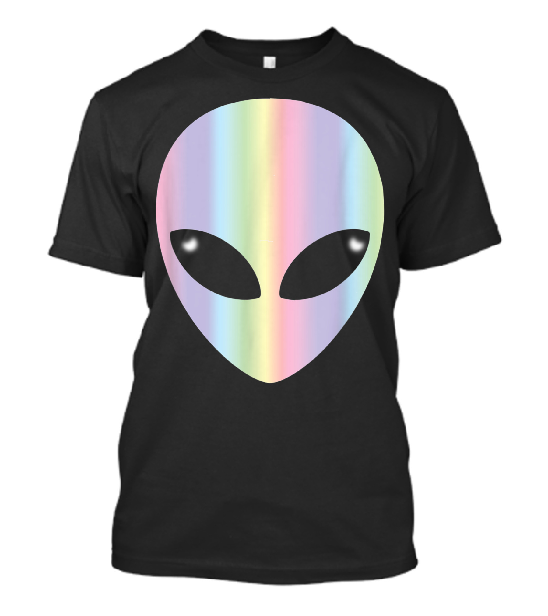 Colorful Alien Head Rainbow Alien T-Shirt