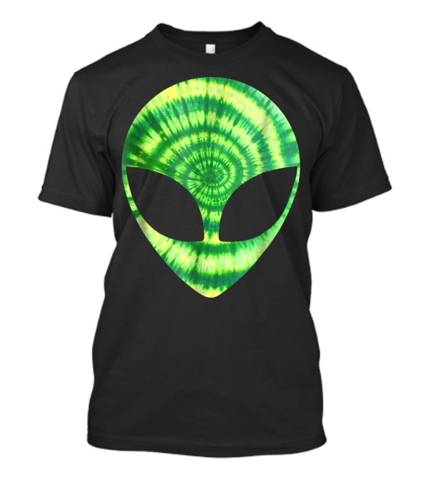 Alien Head Tie Dye Glow Trippy Spiral Party T-Shirt