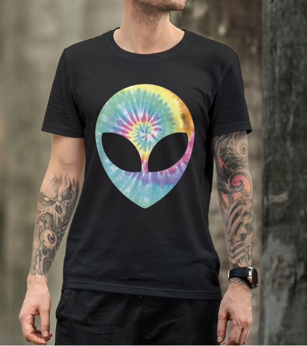 Alien Head Tie Dye Hippie Ufo T-Shirt