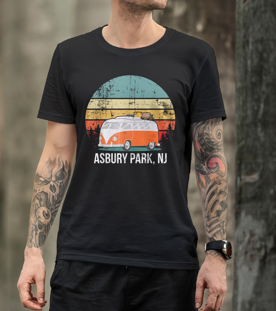 Asbury Park NJ Retro Vintage Hippie Van Scene T-Shirt