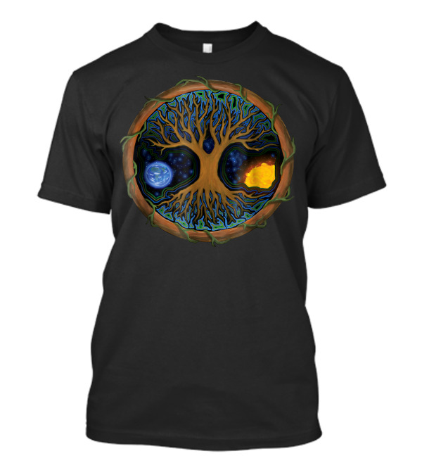 Astral Tree Of Life Celtic Tree Viking Yggdrasil With Cosmic Elements T-Shirt