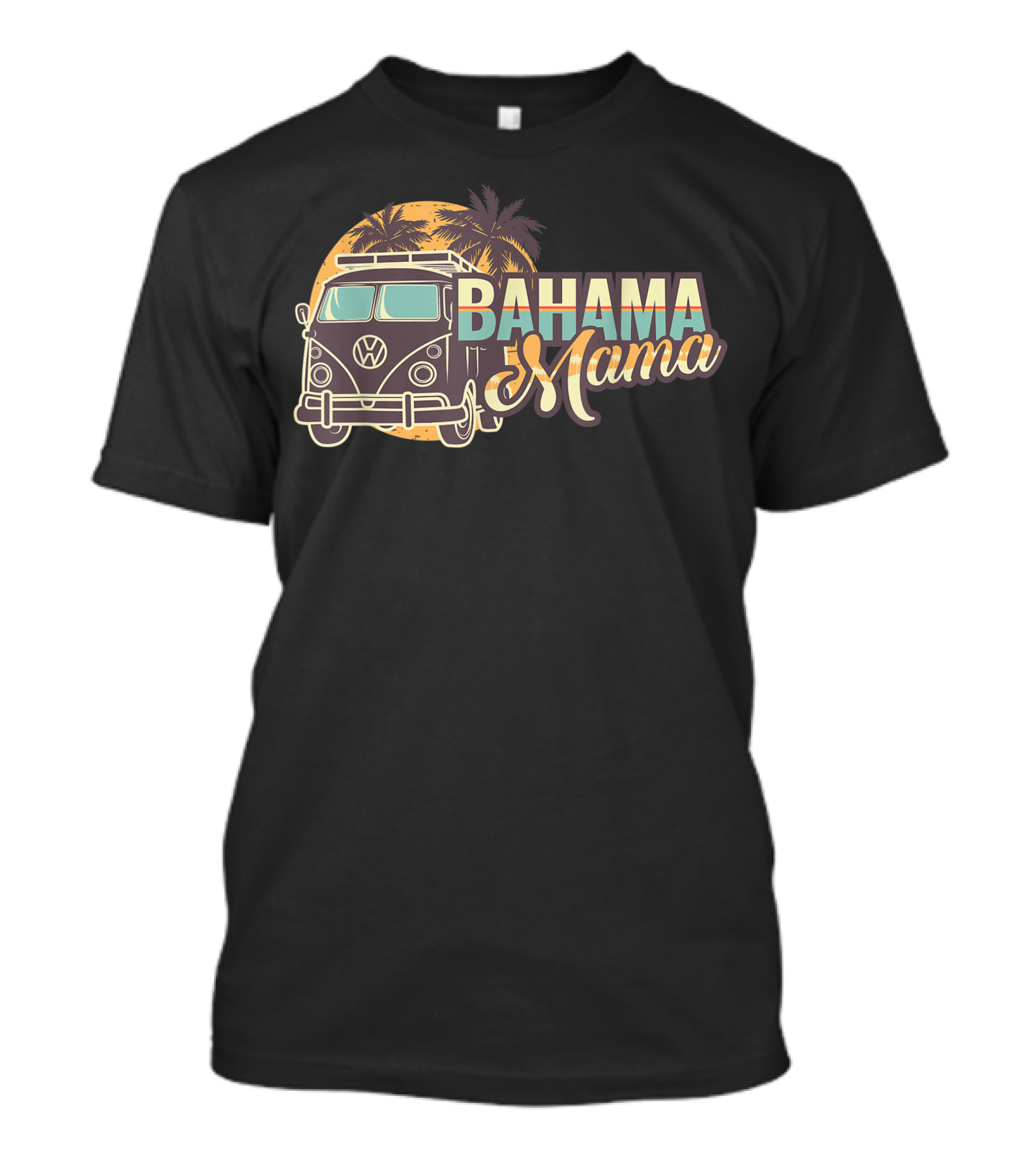 Bahama Mama Vintage 60s 70s Hippie Van With Palm Trees T-Shirt