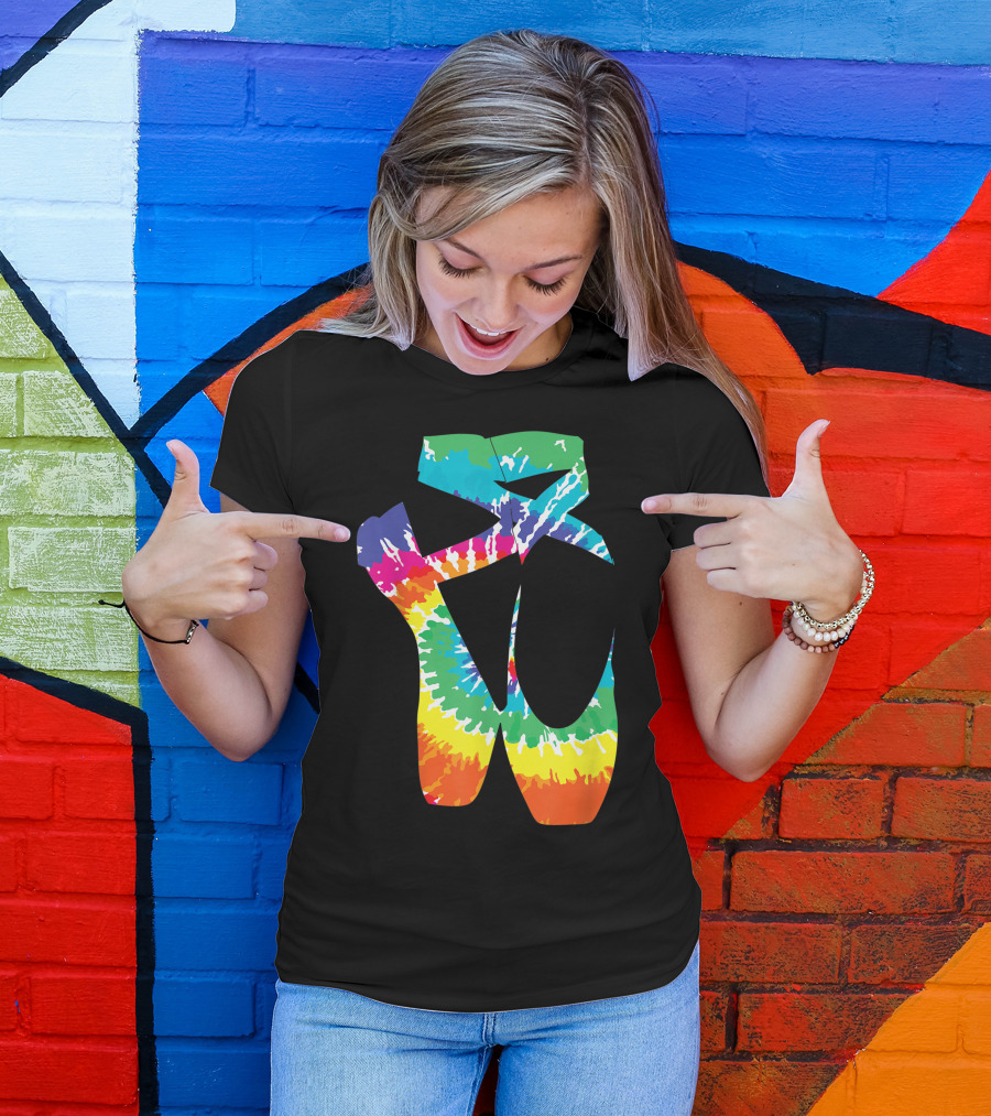 Tie Dye Point Shoes Ballet Dancer Cute Ballerina Dance T-Shirt