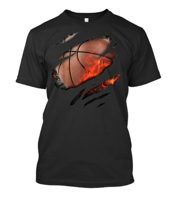 Basketball In Me Fiery Ripped Ball T-Shirt