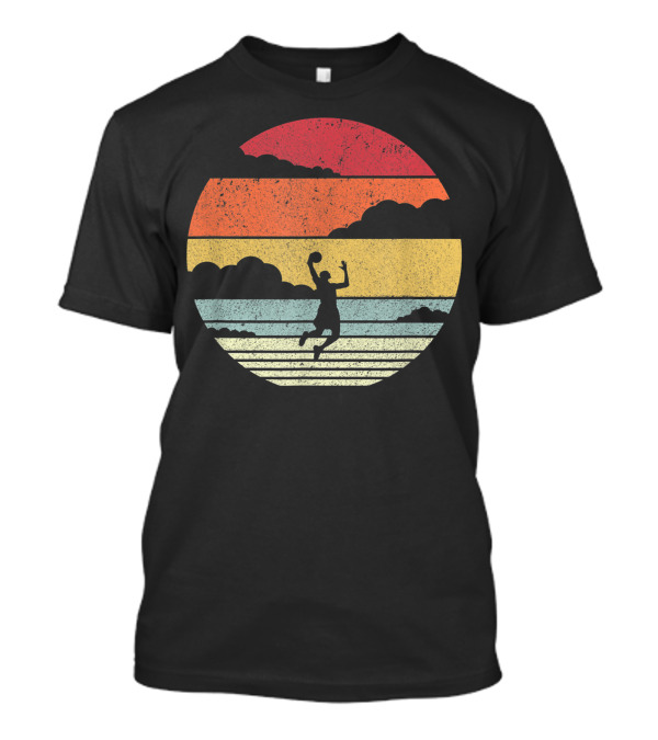 Retro Sunset Basketball Style Slam Dunk Tg T-Shirt