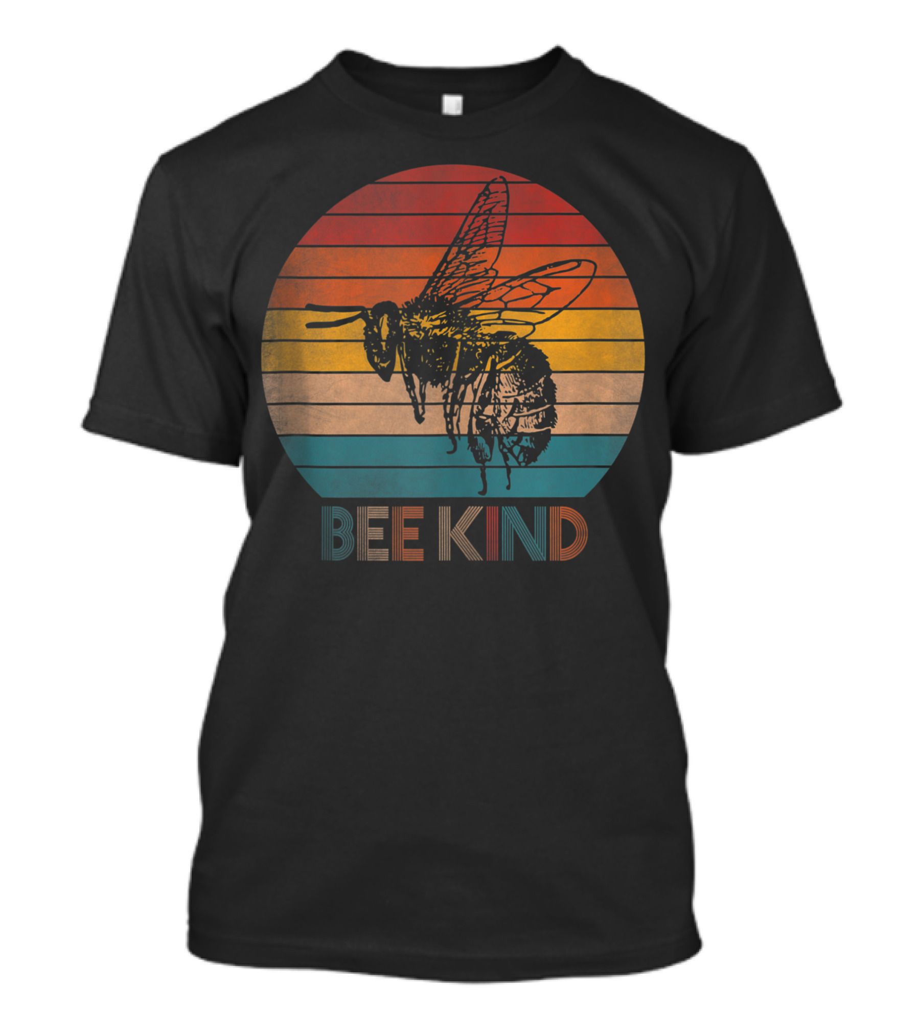 Bee Kind Retro Striped Vintage Bee T-Shirt