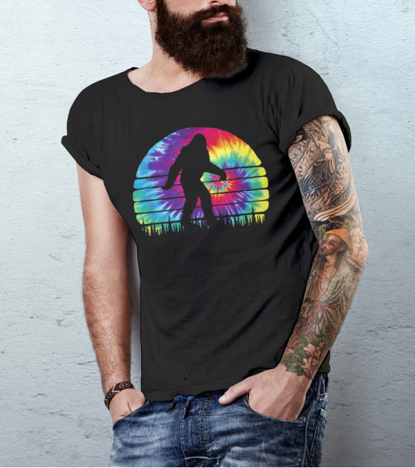 Hippie Tie Dye Sasquatch Believe In Bigfoot T-Shirt