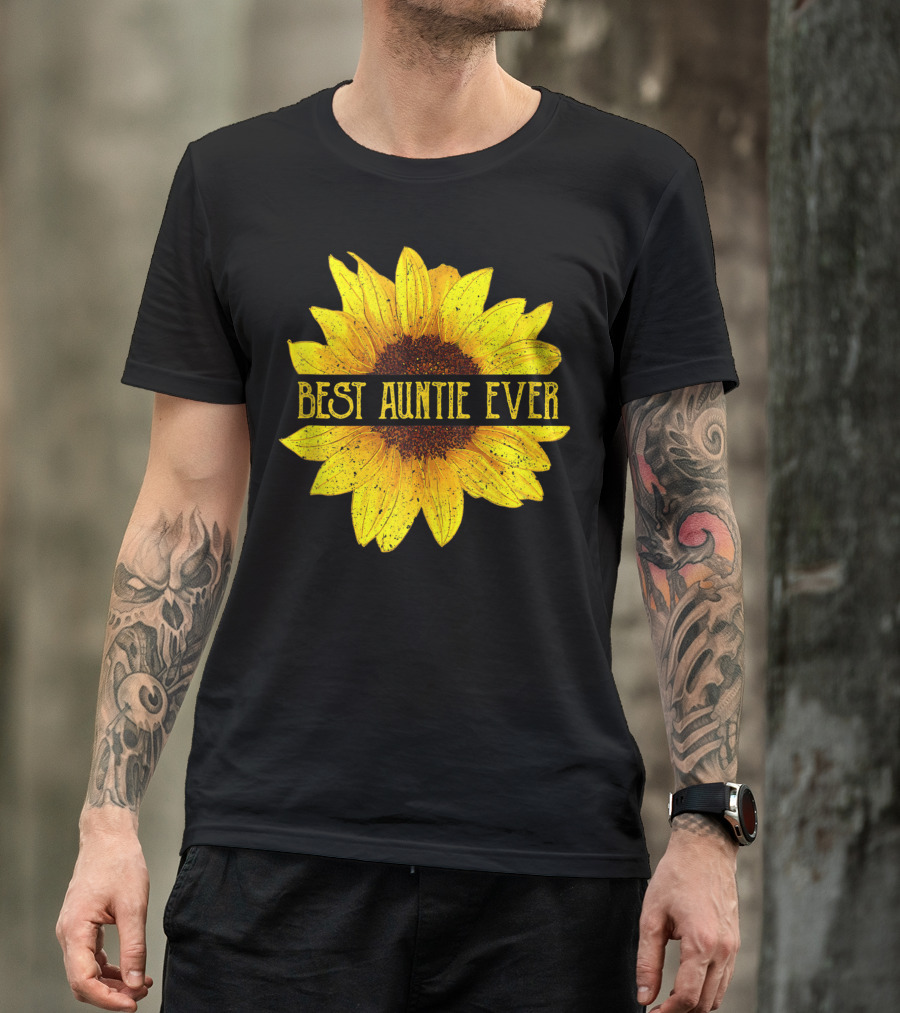 Best Auntie Ever Sunflower Fun Aunt Womens T-Shirt