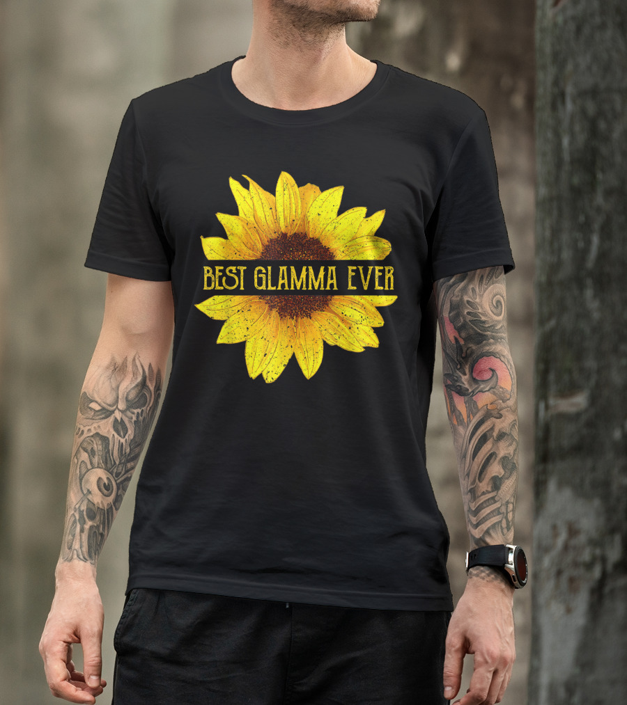 Best Glamma Ever Sunflower Fun Grandma Womens T-Shirt