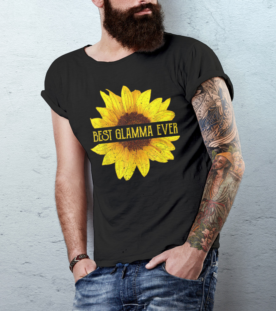 Best Glamma Ever Sunflower Fun Grandma Womens T-Shirt