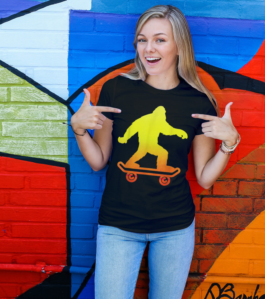 Bigfoot Tie Dye Hippie Sasquatch Skateboarding T-Shirt