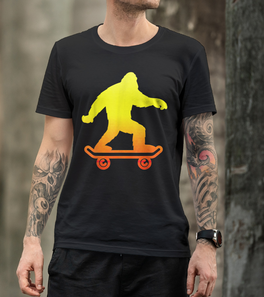 Bigfoot Tie Dye Hippie Sasquatch Skateboarding T-Shirt