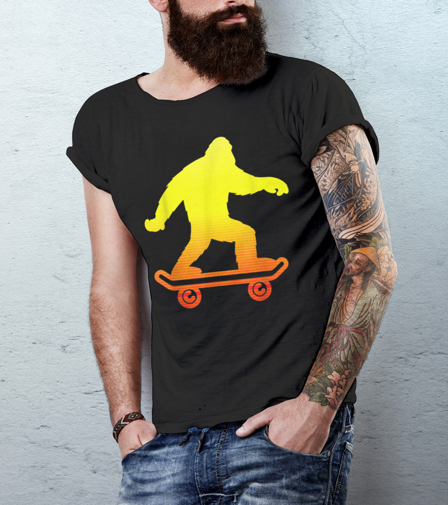 Bigfoot Tie Dye Hippie Sasquatch Skateboarding T-Shirt
