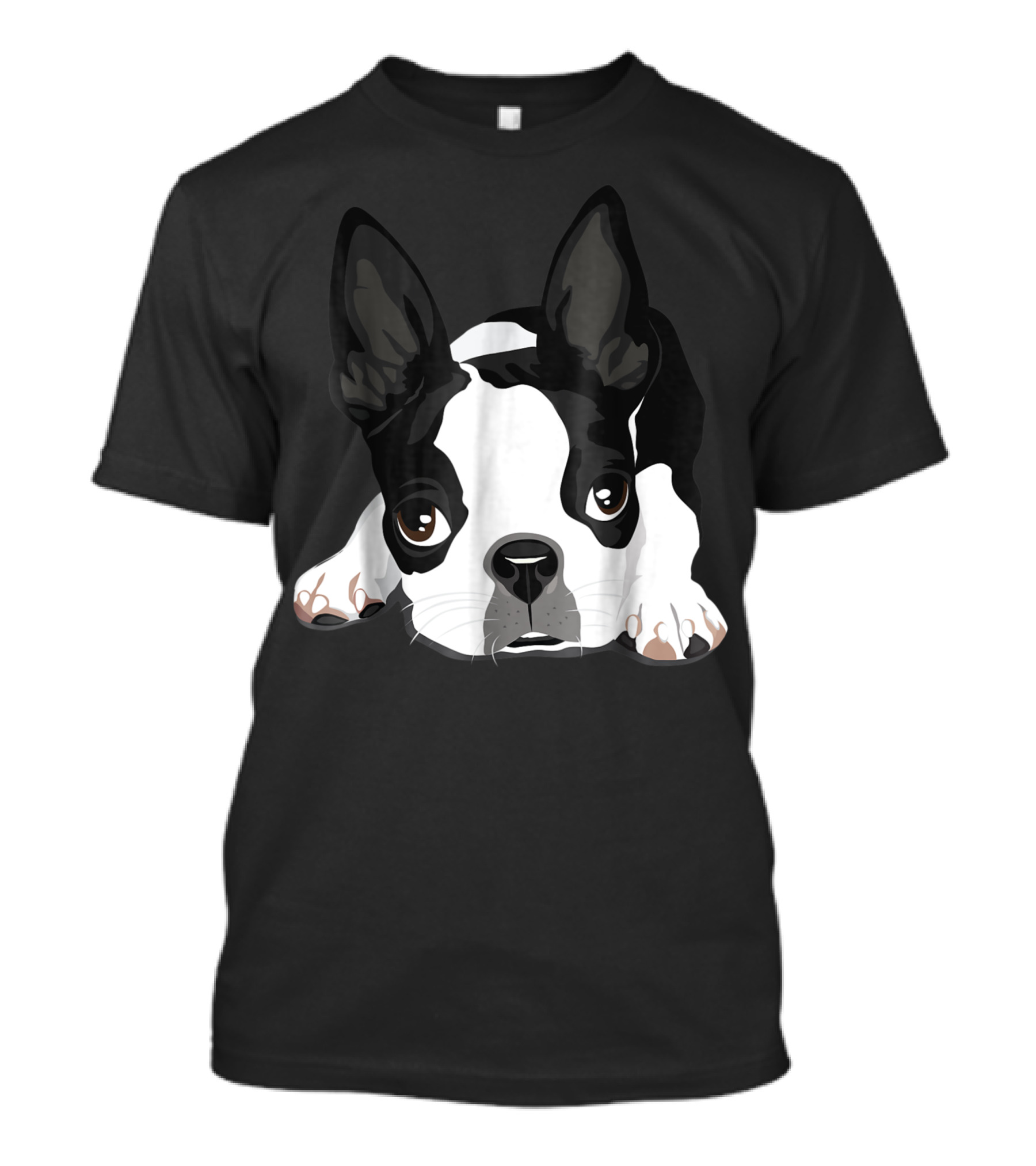 Boston Terrier Dog Peeking Puppy Face T-Shirt