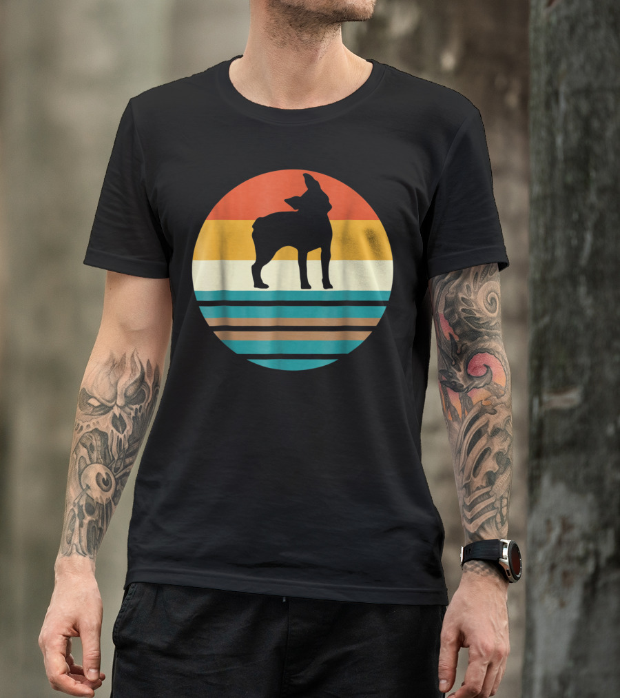 Boston Terrier Vintage Dog Retro Stripes Zz T-Shirt