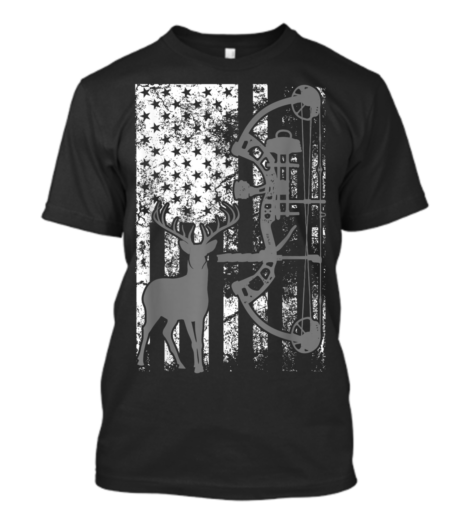 Bow Hunting Deer American Flag Archer Hunt T-Shirt
