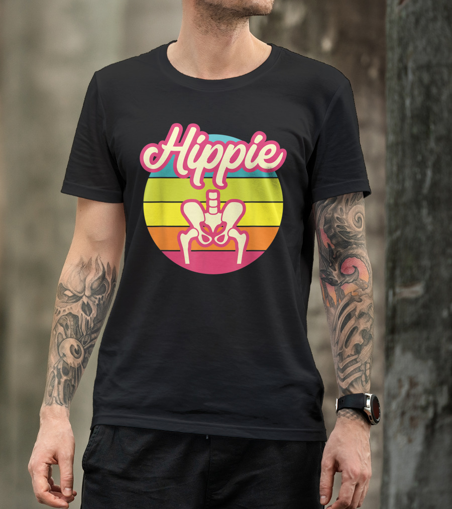 Hippie Sunset Broken Hip Surgery Get Well Soon Hip Replacement Vibes T-Shirt