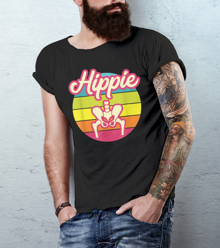 Hippie Sunset Broken Hip Surgery Get Well Soon Hip Replacement Vibes T-Shirt