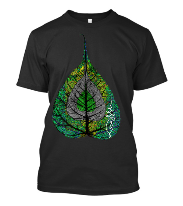 Buddha Meditation Unalome On Colorful Bodhi Leaf T-Shirt