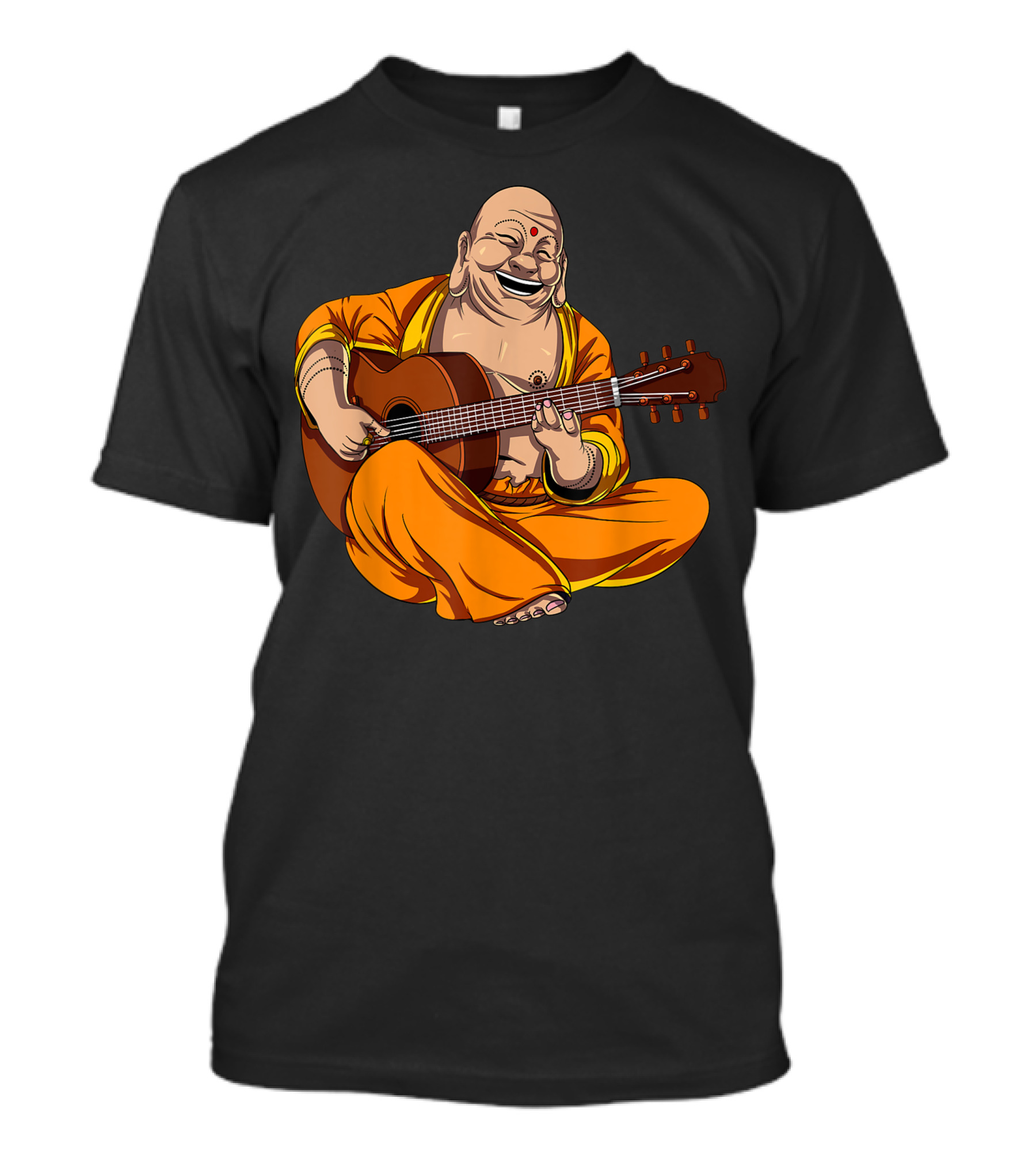 Buddha Playing Guitar Yoga Meditation Zen Guitarist Enlightenment T-Shirt