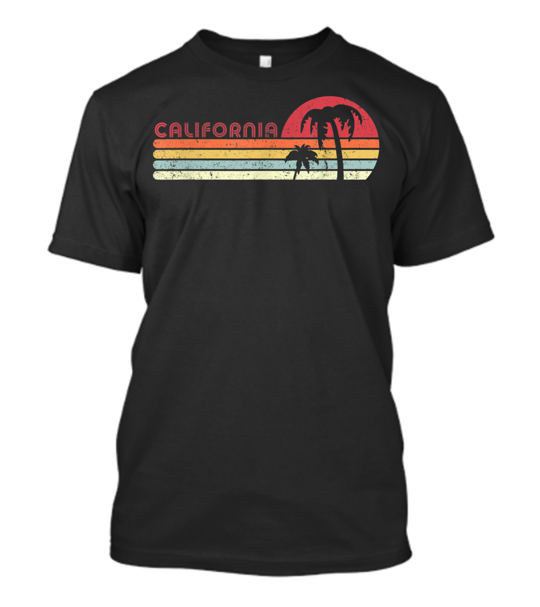 California Style Sunset Palm Trees Retro Usa T-Shirt