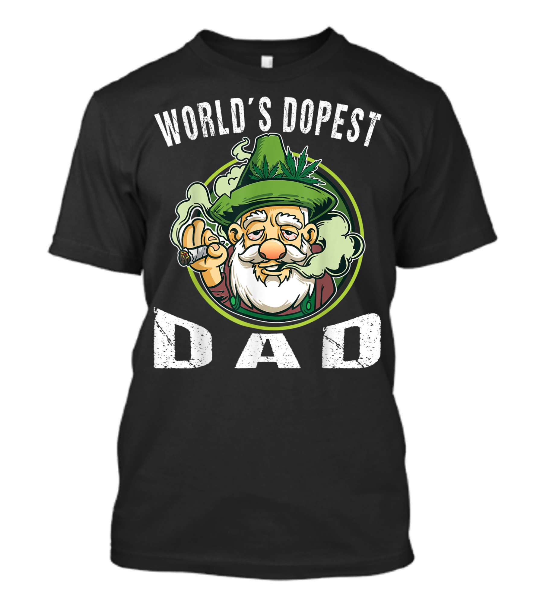World's Dopest Dad Cannabis Farmer With Hemp Leaf T-Shirt