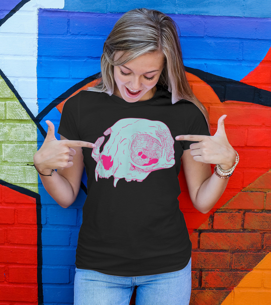 Cat Skull Pastel Goth Soft Grunge Hipster Creepy T-Shirt