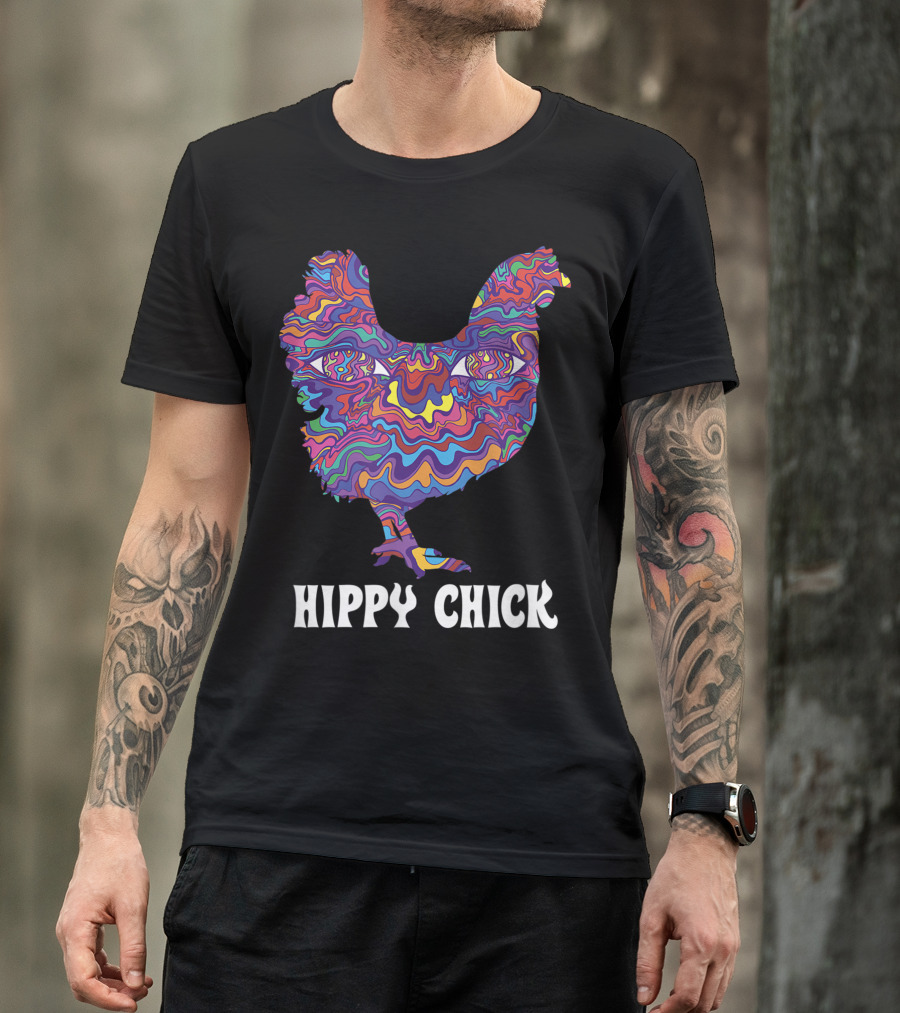 Hippy Chick Chicken Rooster Psychedelic Hippie C2 T-Shirt