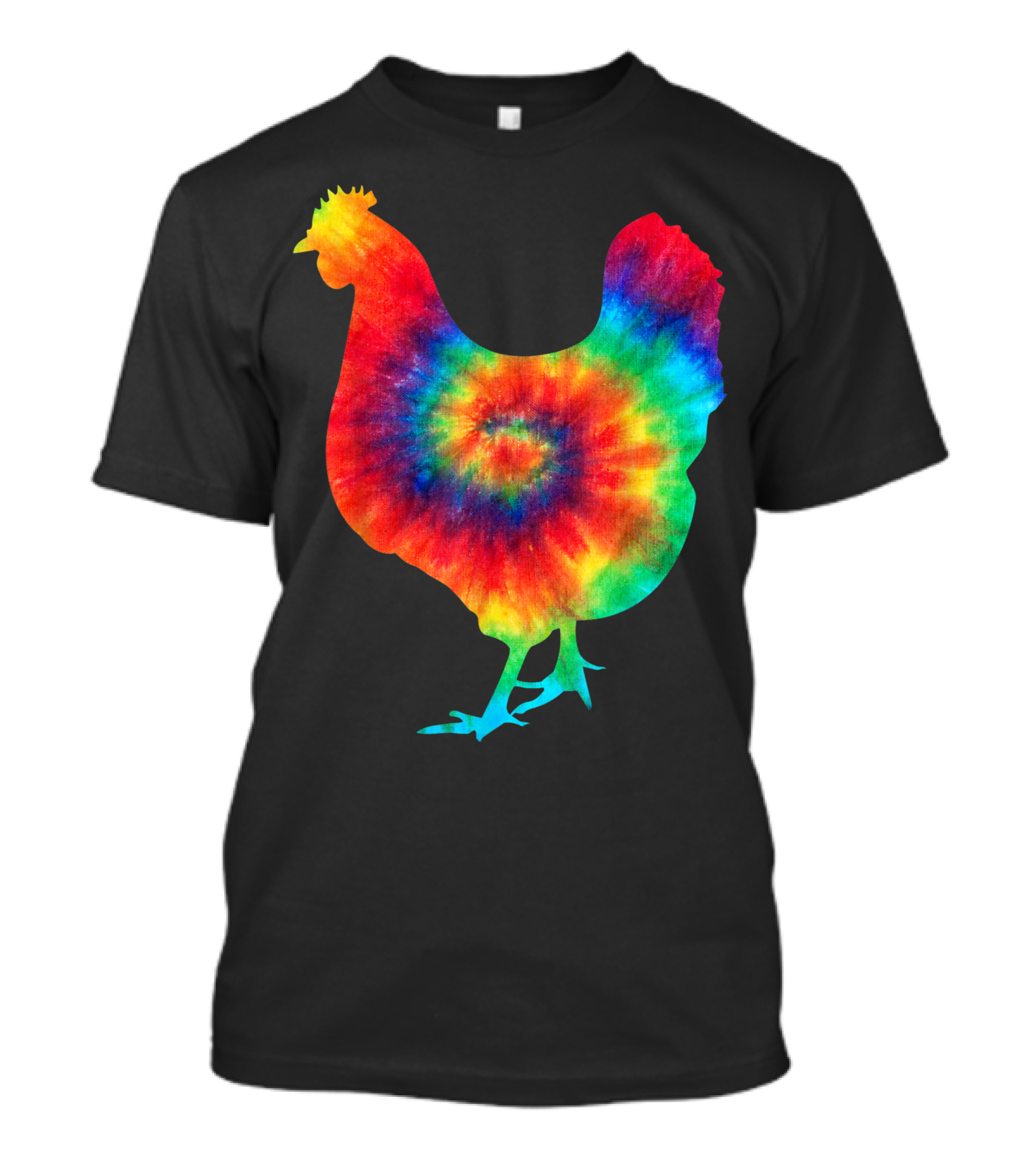 Chicken Farmer Tie Dye Rainbow Hippie Costume Hippy Psychedelic Poultry T-Shirt