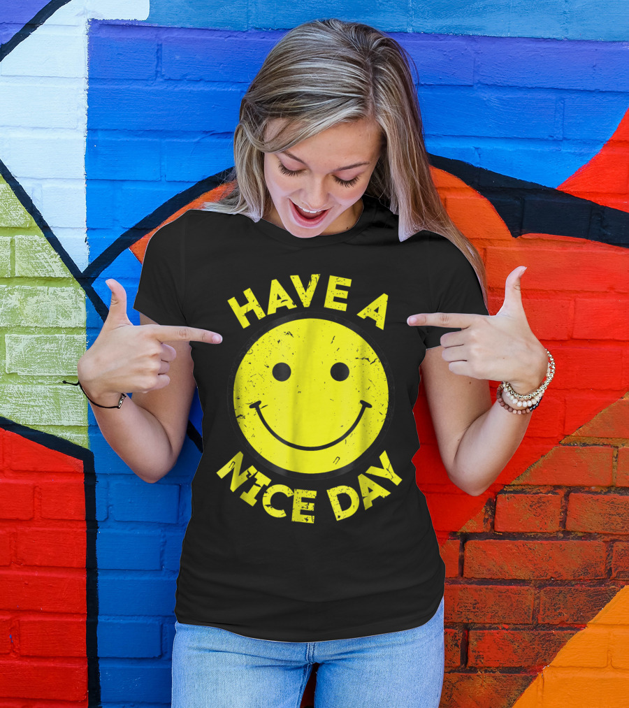 Classic Vintage 70s Have A Nice Day Smiley Face T-Shirt