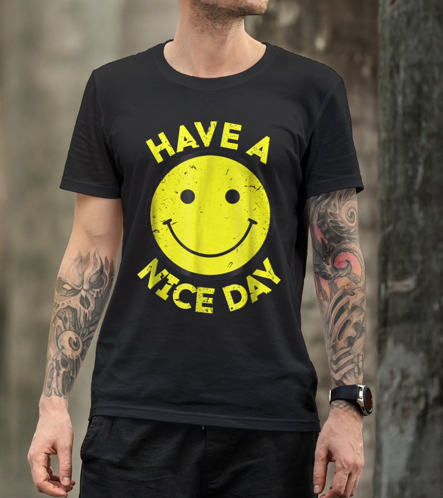 Classic Vintage 70s Have A Nice Day Smiley Face T-Shirt