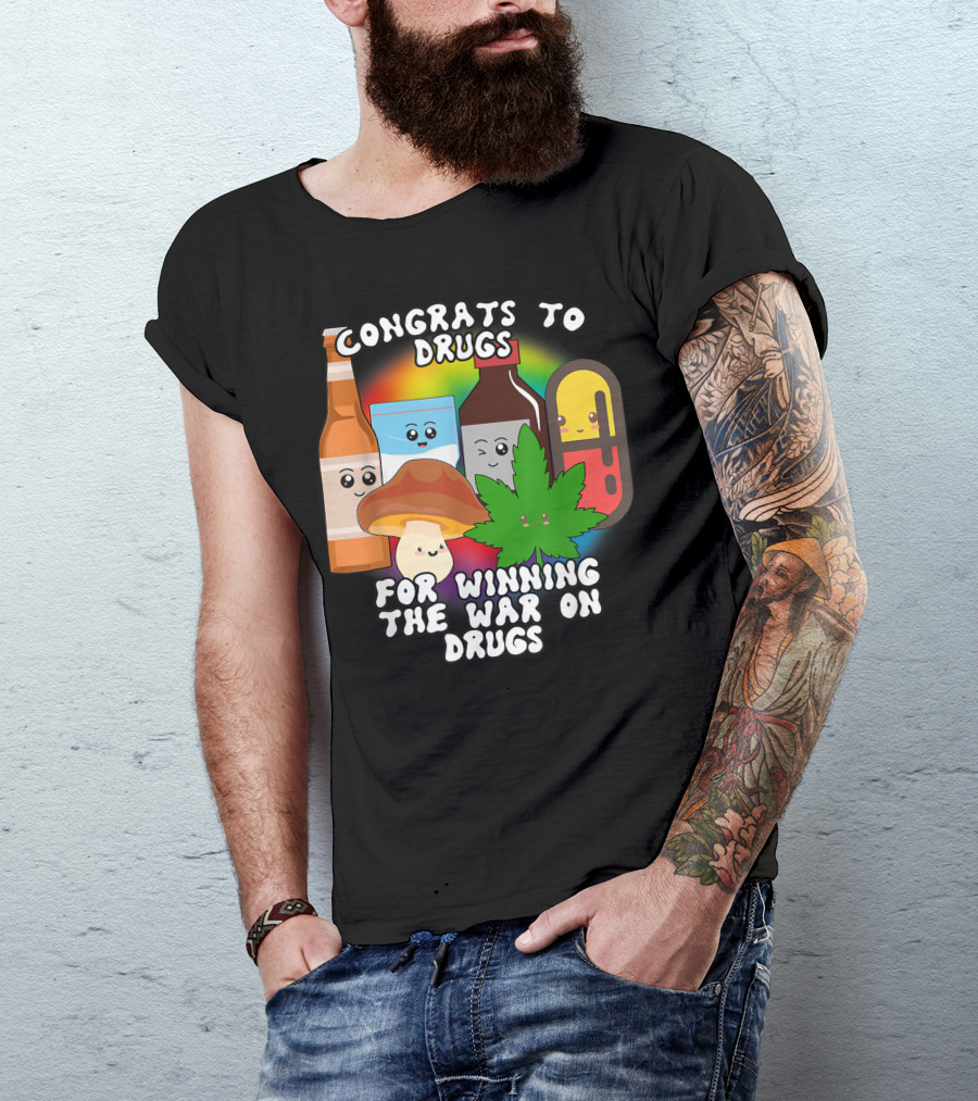 Congrats To Drugs For Winning The War On Drugs Cartoon Characters T-Shirt