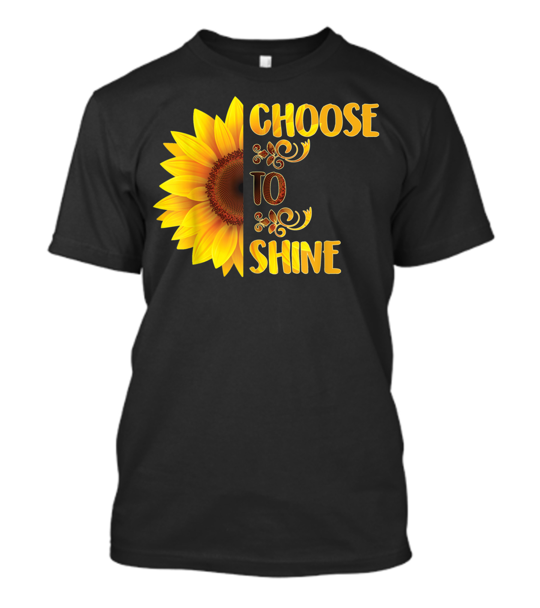 Choose To Shine Sunflower Floral Art Flower T-Shirt