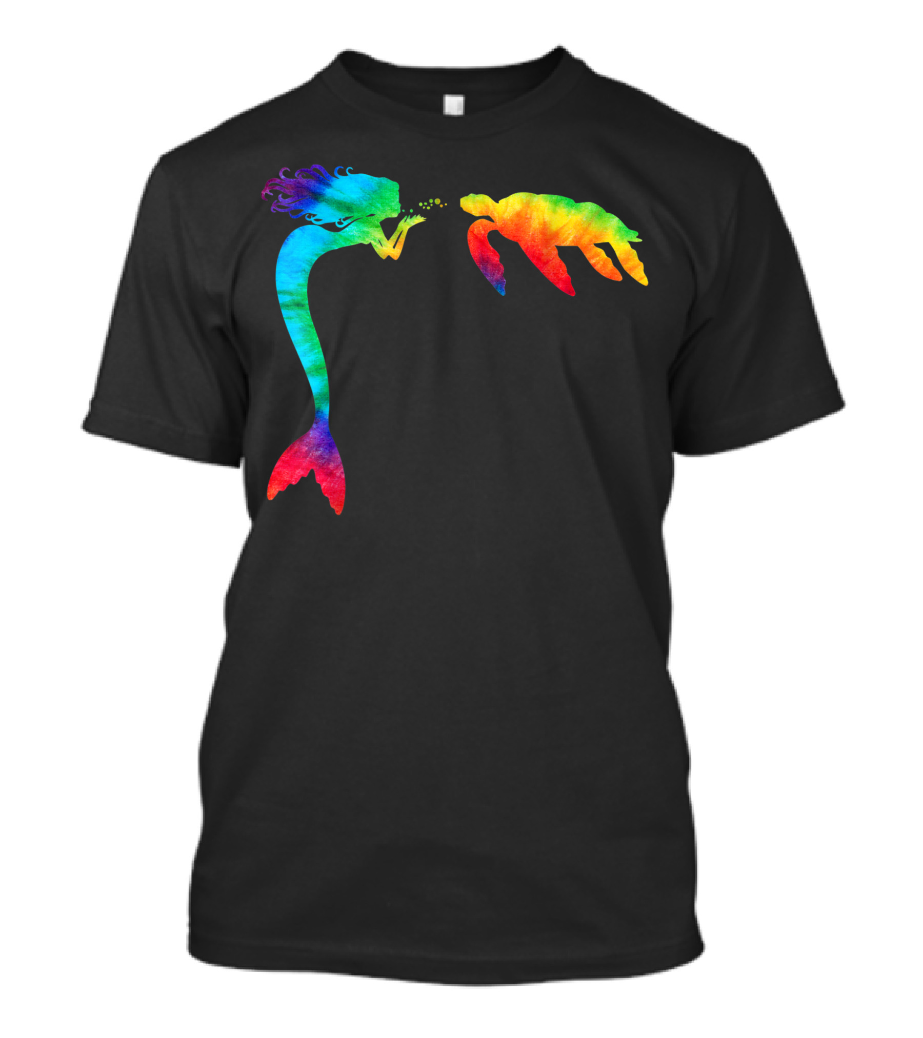 Cute Sea Turtle Mermaid Ocean Tie Dye Rainbow Fantasy T-Shirt