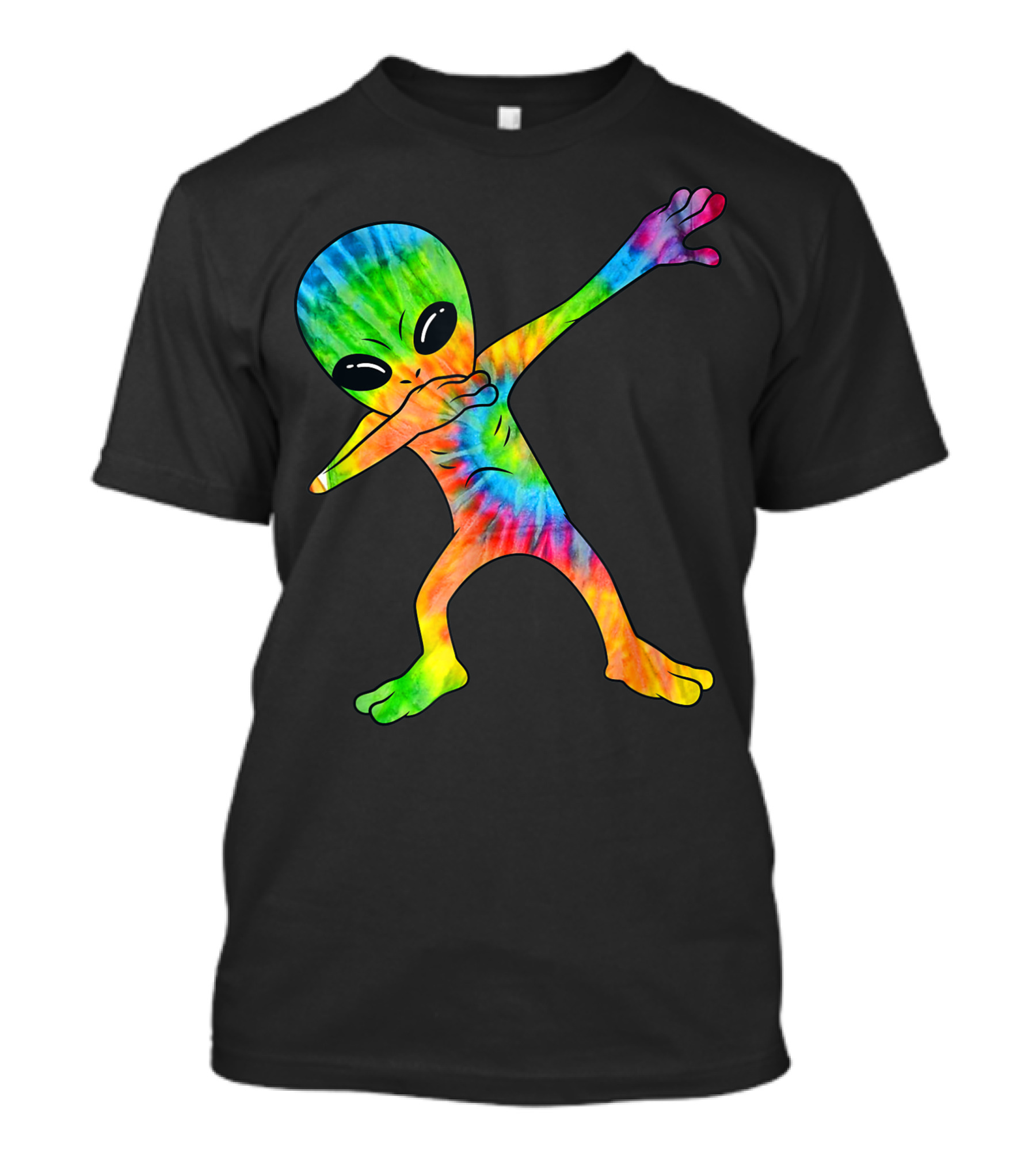 Tie-Dye Rainbow Dabbing Alien T-Shirt