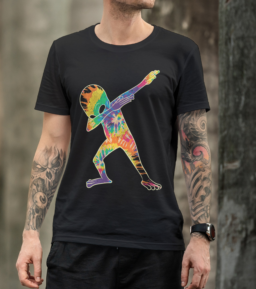Tie-Dye Dabbing Alien Gamer T-Shirt