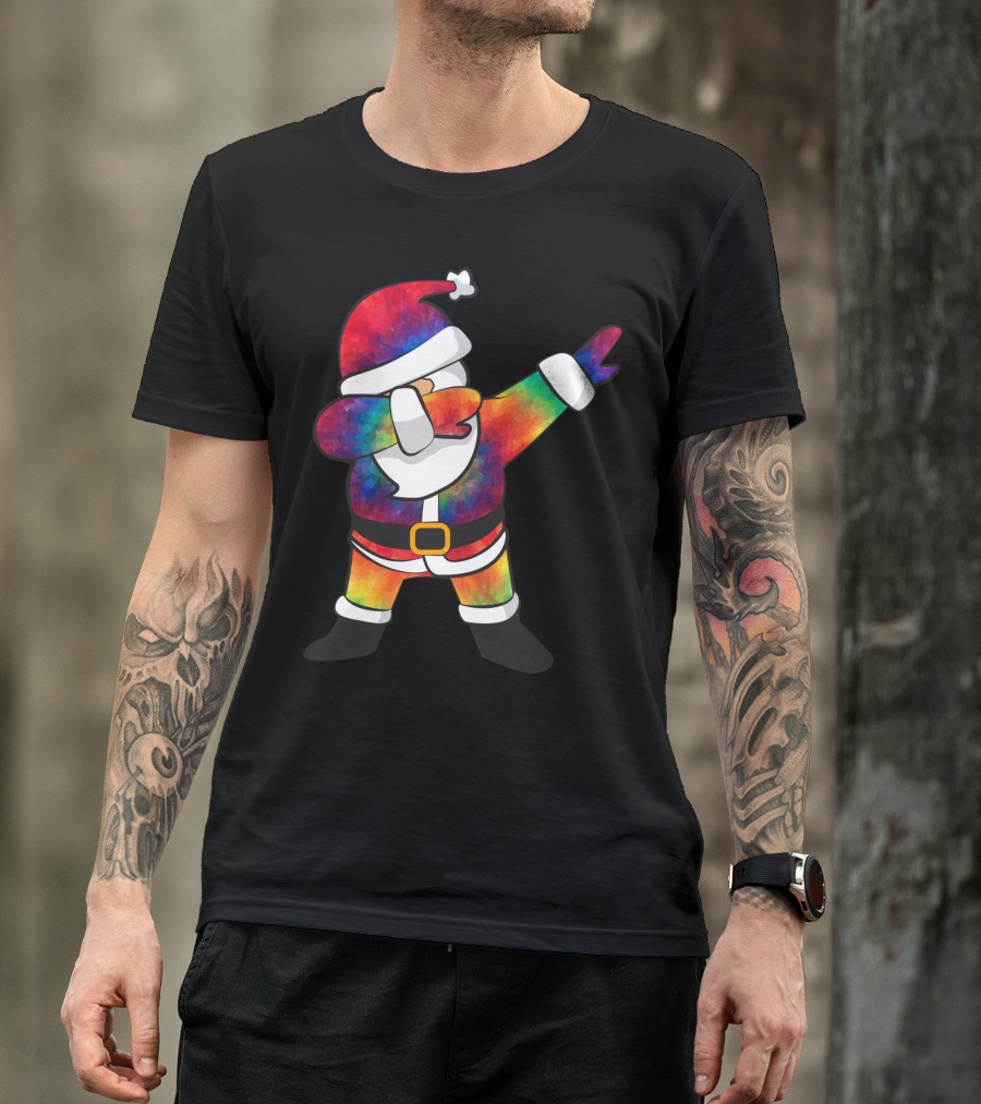 Dabbing Tie Dye Santa Christmas Dab T-Shirt