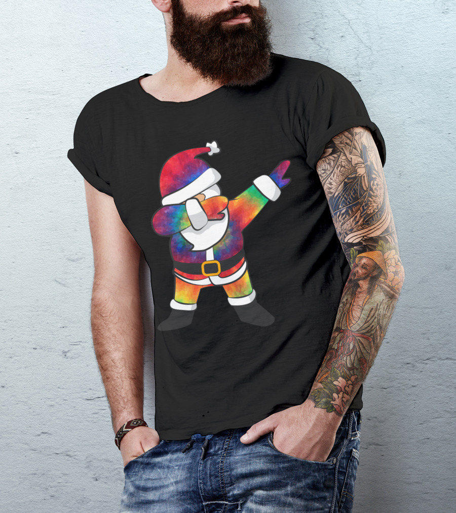 Dabbing Tie Dye Santa Christmas Dab T-Shirt