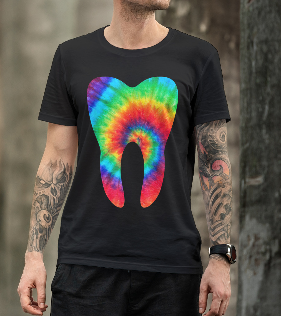 Vibrant Tie Dye Rainbow Tooth Hippie Costume T-Shirt