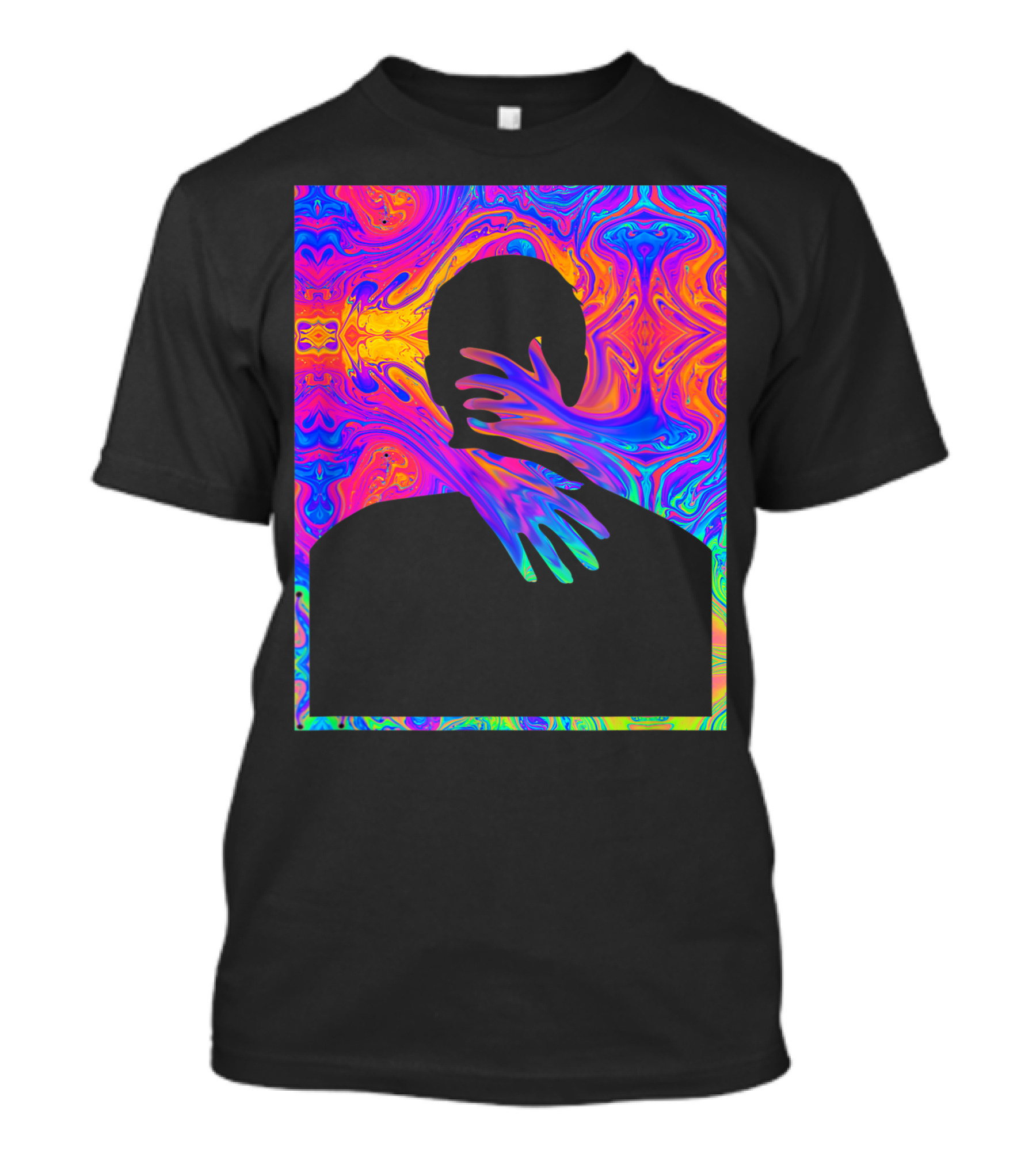 Embracing Colorful Fluid Man Trippy Psychedelic T-Shirt
