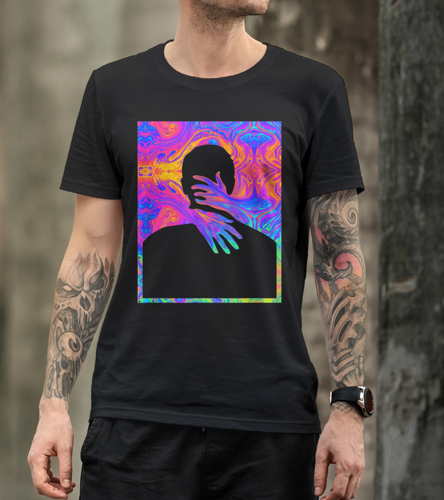 Embracing Colorful Fluid Man Trippy Psychedelic T-Shirt