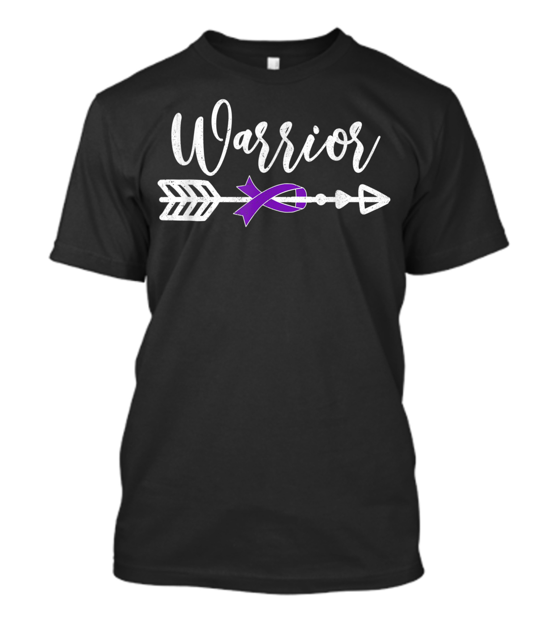 Warrior Epilepsy Cancer Awareness Supporter With Purple Ribbon Arrow T-Shirt