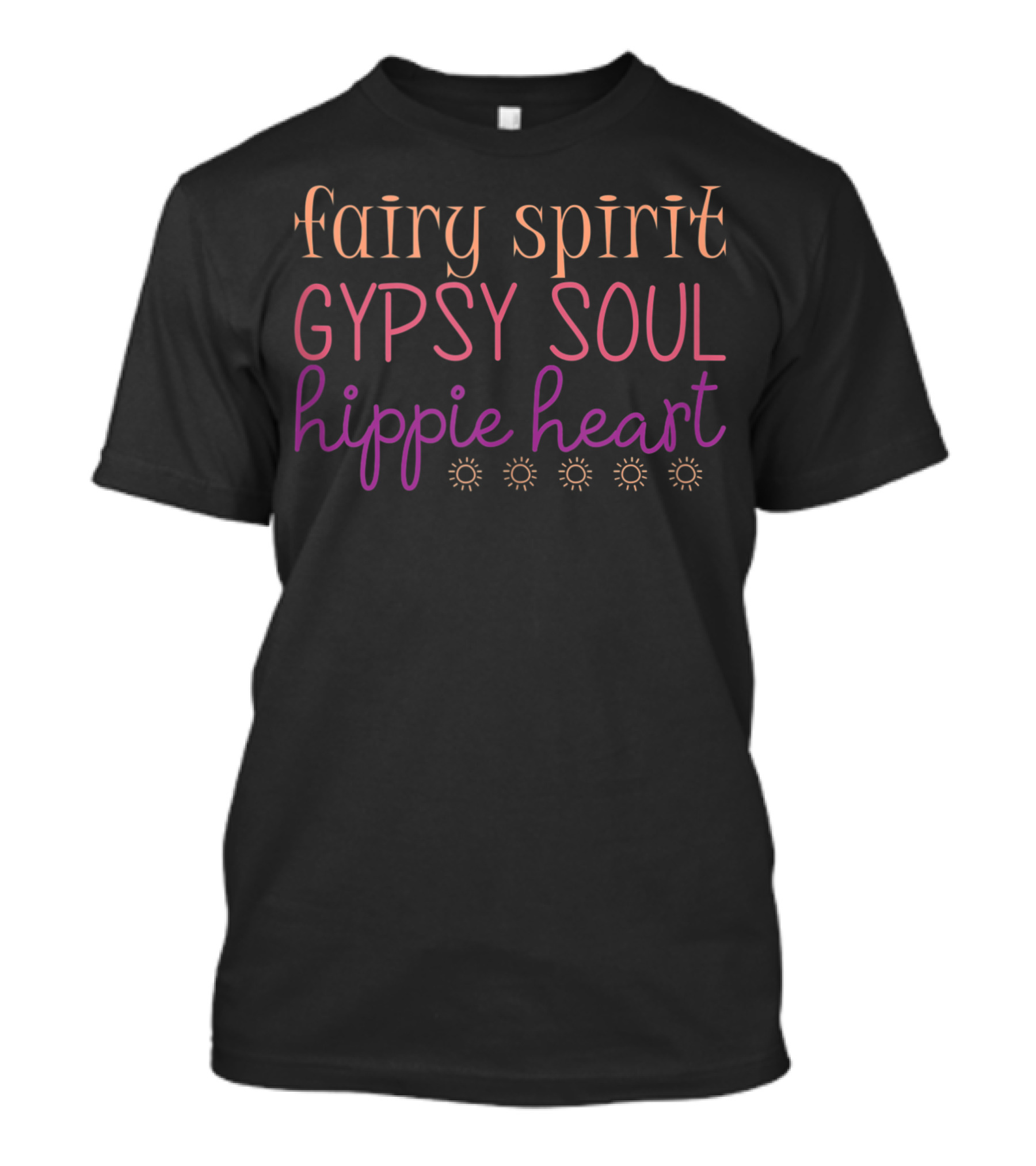 Fairy Spirit Gypsy Soul Hippie Heart Sun Symbols T-Shirt